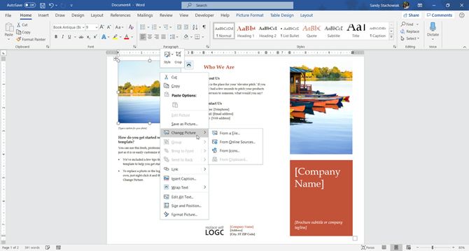 Word Brochure Template Change Picture