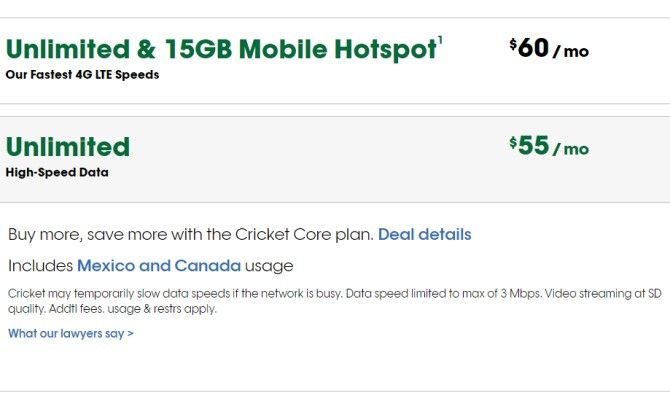 Cricket Wireless Unlimited Cheap Cell Phone Plan
