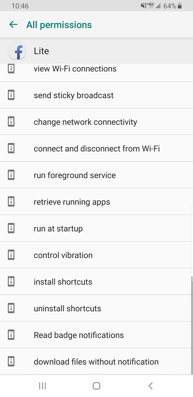 Facebook Lite Security Settings Permissions