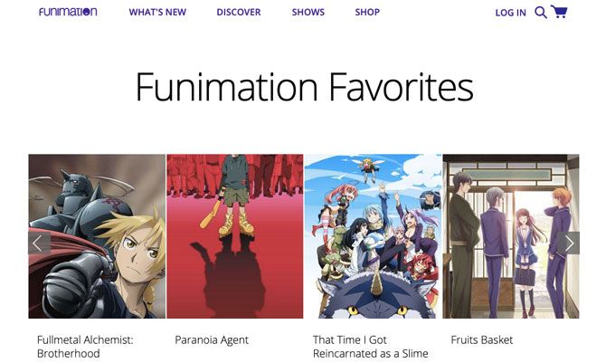 funimation streaming favorites