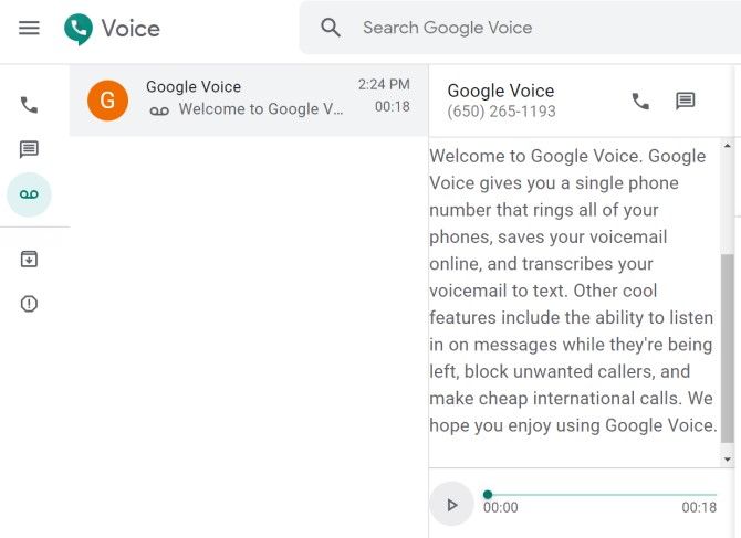رونویسی پست صوتی Google Voice