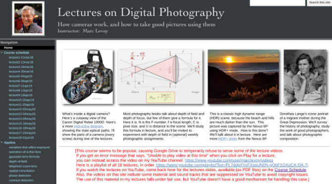 Get Marc Levoy's Digital Photography lectures he taught at Stanford as a free 11-week course