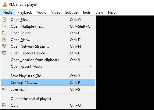 Open files to convert in VLC