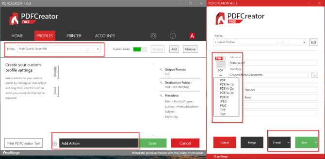 PDFCreator printer tool
