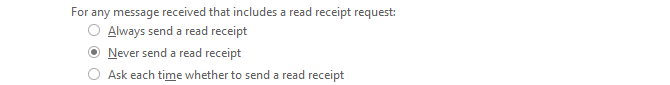 Receive read receipts in Outlook