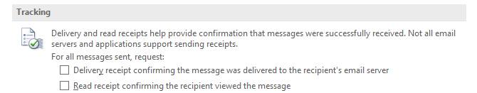 Request read receipts in Outlook