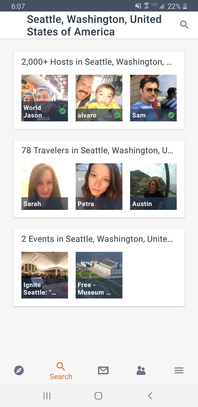 Couchsurfing Social Travel App Travelers