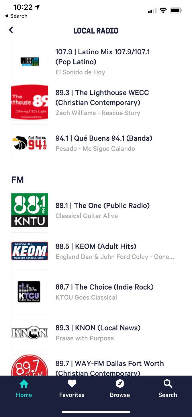 TuneInRadio Local Stations