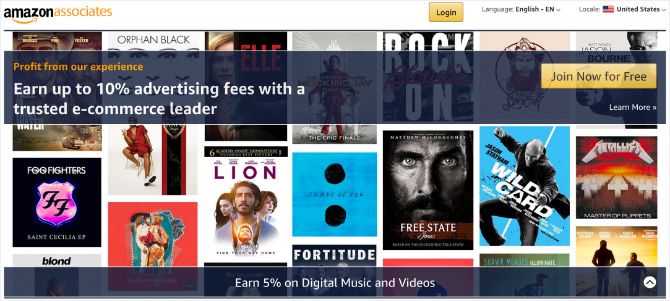Amazon Affiliate program with movies and music