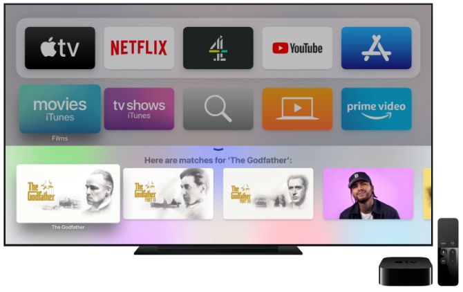 Apple TV searching for The Godfather