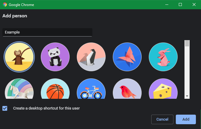 Chrome Add New Profile