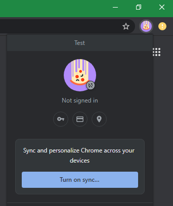 Chrome Turn on Sync