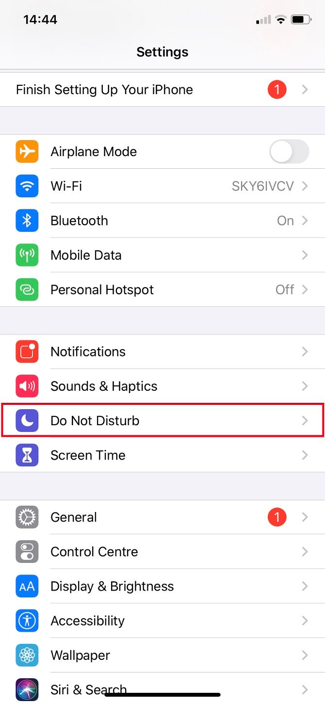 iphone turn off notifications settings