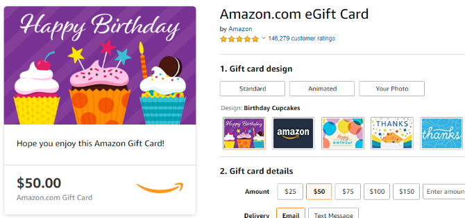 The storepage for Amazon eGifts