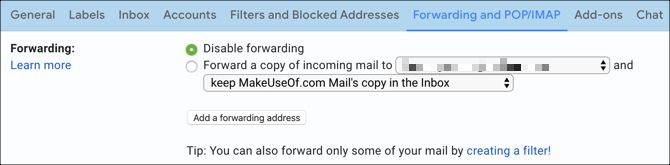 Gmail Add ForwardingE mail Filter Link
