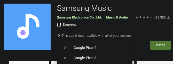 Google Play Samsung Music Unavailable
