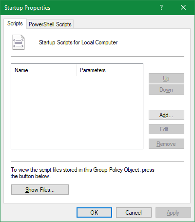 Group Policy Startup Script