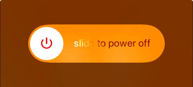 Slide to power off prompt on iPhone