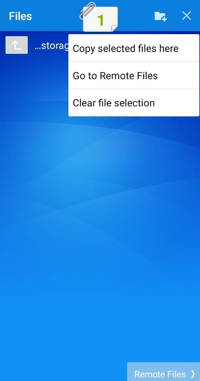 Copying a file on the mobile app