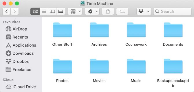 Time Machine drive being used for file storage in Finder