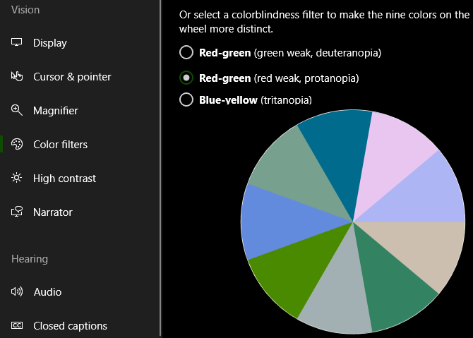 Windows 10 Colorblind Filter Wheel