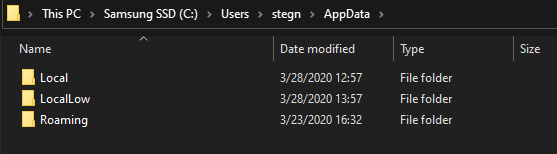 Windows AppData Folder