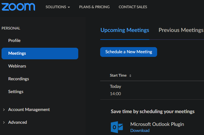 Zoom Schedule Meetings