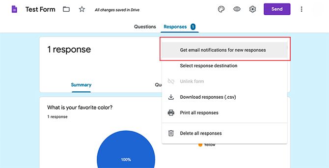 Get Email Notifications for Google Form Results