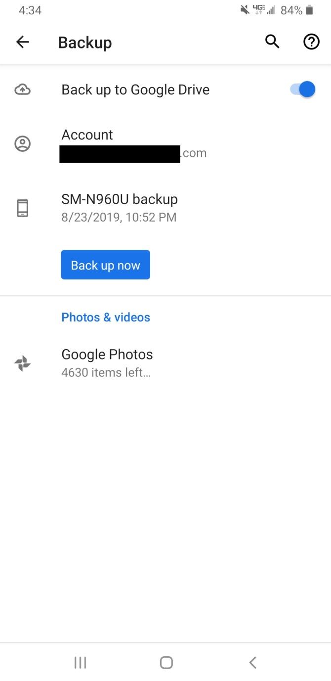Google Drive Automatic Android Backup