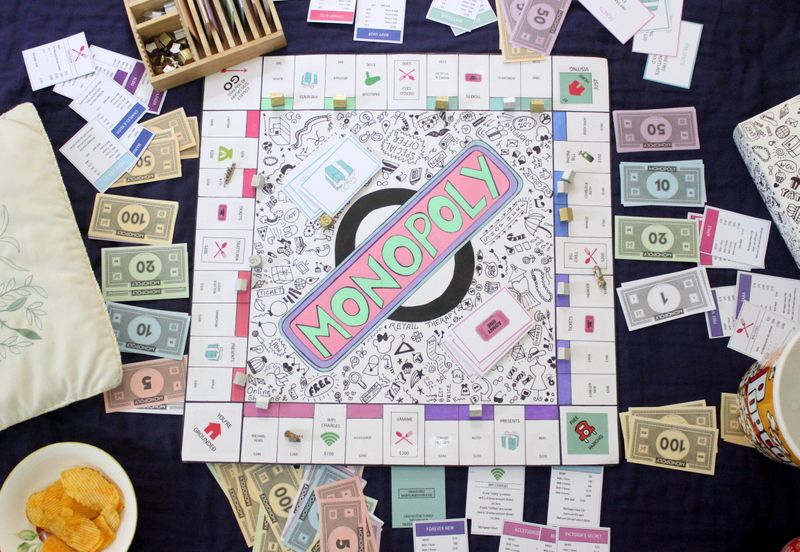 Make a DIY Monopoly board game at home with this guide from The Craftables