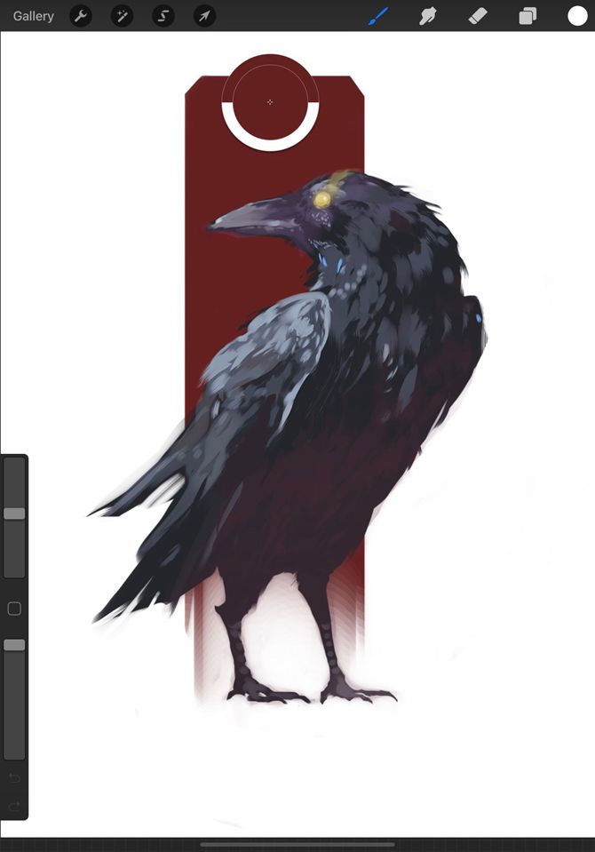 crow with color picker tool