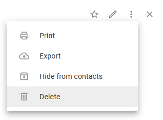 Delete a contact in Google Contacts