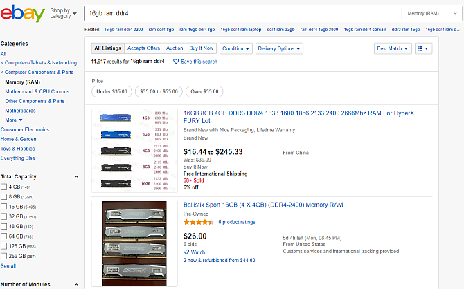 ebay cheap pc hardware price comparisons