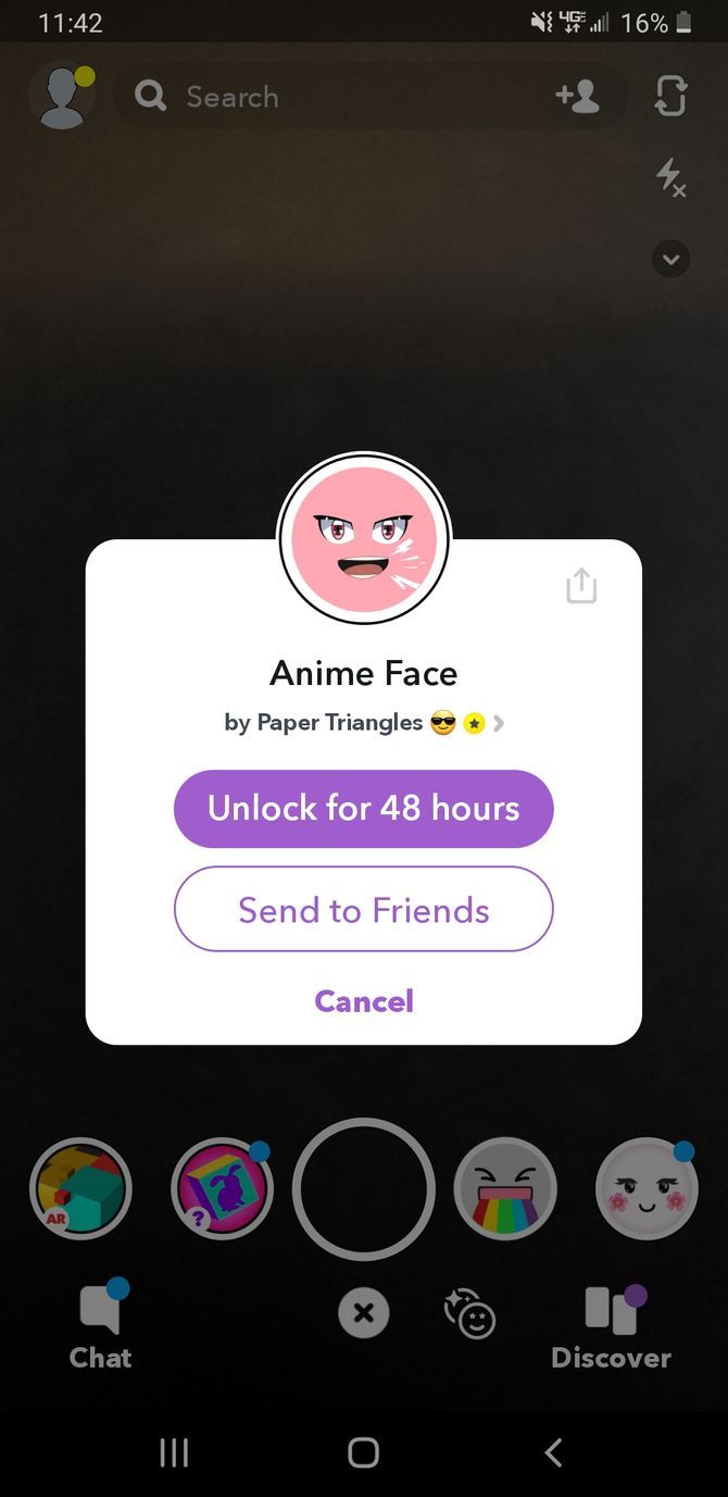 Anime Face Hidden Snapchat Filter Unlock