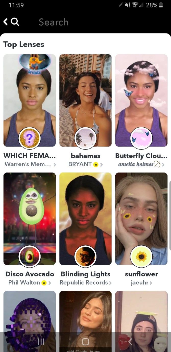 Snapchat Find New Lenses