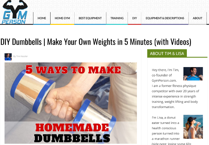 Make DIY dumbbells and homemade weights with GymPerson's step-by-step guides