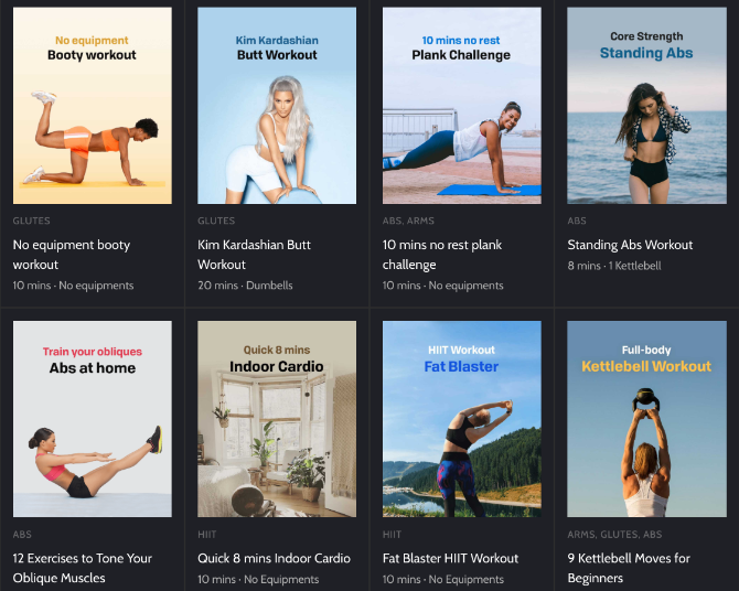 Workout Sesh has free, timed workouts with instructional GIFs