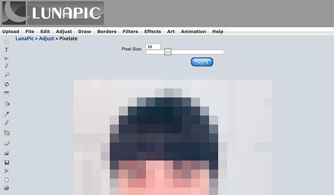 How to Pixelate an Image Lunapic