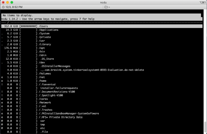 check disk space mac command line