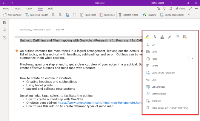 how to insert text box in onenote