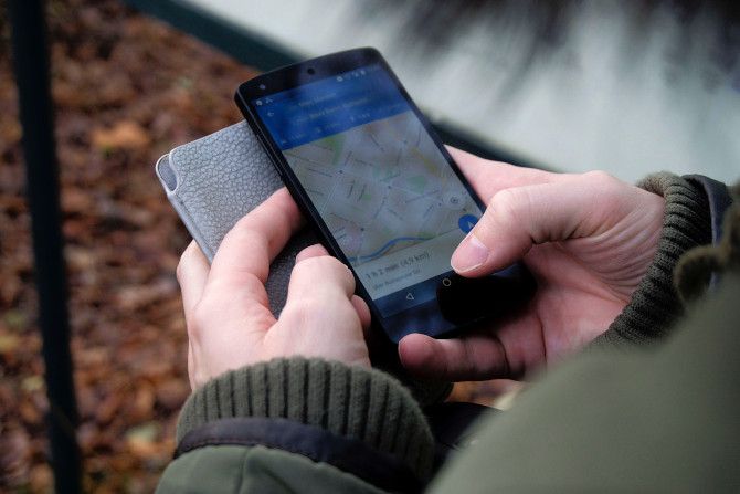 Person using Google Maps on a smartphone
