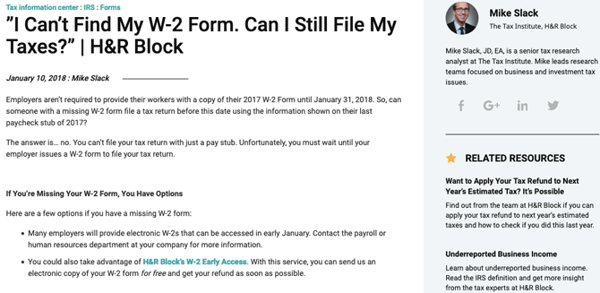 Get Your IRS Tax Questions Answered at H&R Block for Free
