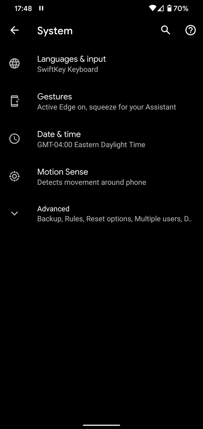 Android System Settings
