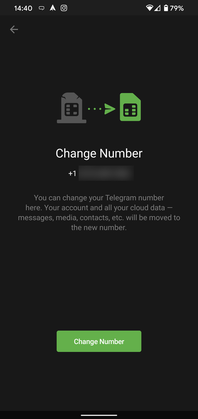 Telegram Change Number