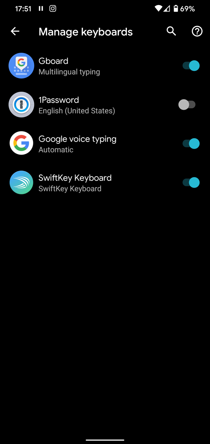 Android Toggle Keyboards