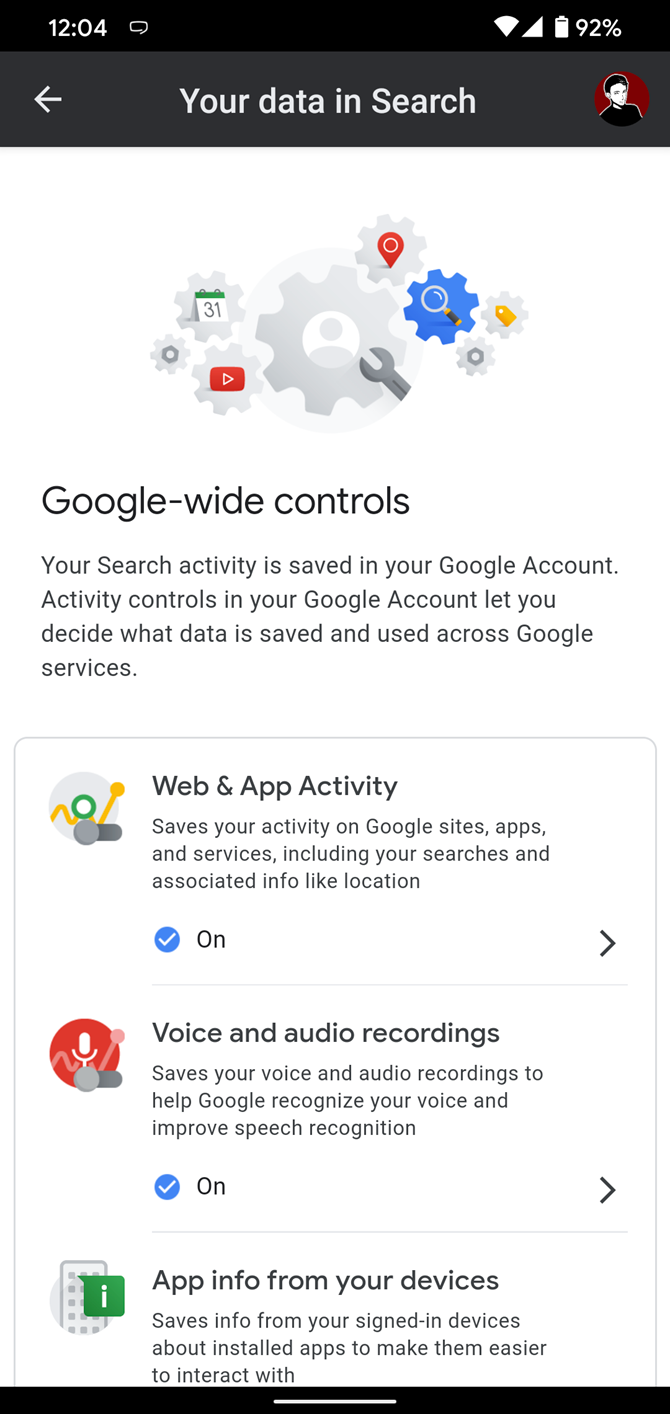 google web and app activity