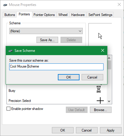 Windows Save Cursor Scheme