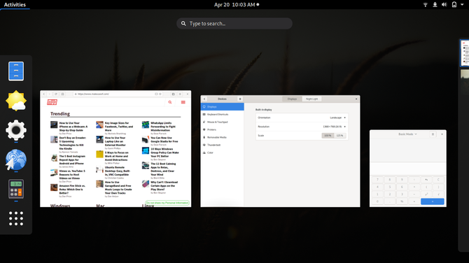 GNOME desktop environment on Linux