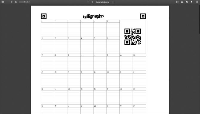 Calligraphr template PDF