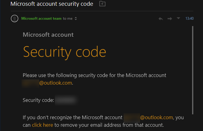 Email Security Code